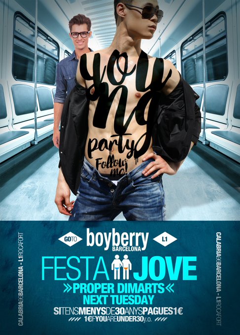 Ma?ana es el día que no te quieres perder en boyberry!
Entrada solo 1 si tienes menos de 30 a?os!

#gaybcn