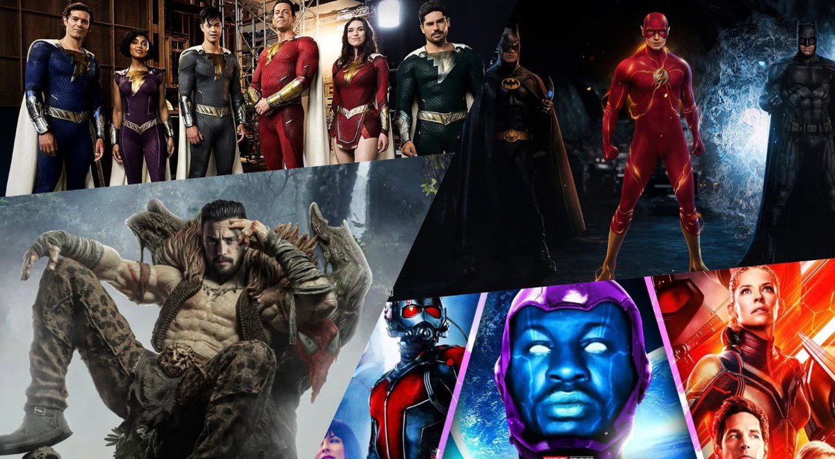 deveshdrifts's tweet photo. Big Comicbook Movies Year Lineup Slate !!

🅾 Ant-Man 3 Feb 17
⚡️ Shazam 2 March 17th.
🅾 Guardians of the Galaxy Vol. 3 - May 5th.
⚡️ Spiderverse June 2
🅾 The Flash - June 23
⚡️ The Marvels - July 28
🅾 Blue Beetle - Aug 18
⚡️ Kraven The Hunter - Oct 6
⚡️Aquaman 2 Dec 25th. https://t.co/P1N9Ap7ZvA