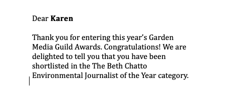 Very exciting :-) <a href="/GdnMediaGuild/">Garden Media Guild</a> <a href="/GardenNewsmag/">Garden News</a> #naturalgardener