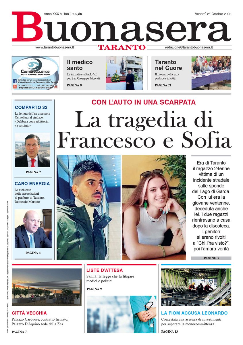 TaBuonaSera's tweet photo. 🔹️La tragedia di Francesco e Sofia
🔹️ #caroenergia Dal Prefetto @Confart_Ta @ConfagriTa @CiaPuglia @ConfapiPugliaGI @Confesercenti #Casaimpresa #Claai @CopagriPuglia #Upalap #Unsic
🔹️Pescaturismo e Ittiturismo #Puglia regina @FISHMEDNETeu #Pentassuglia @AgciNazionale https://t.co/aZ4Xwxi9Lp
