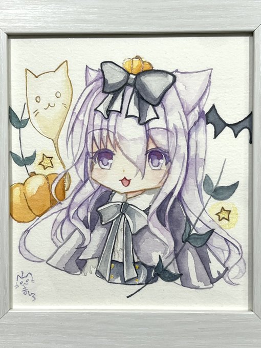 ハロウィンなちっちゃいアマネ 2022Ver. なアナログ原画が出来ました🍭👻🎃

こちら10/28(金)20時頃にBOOTHで販売予定です🎨 