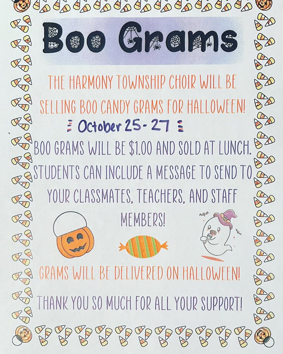 HTShuskies's tweet photo. Purchase a candy gram at lunch this week and support the HTS Choir! @MusicWendt https://t.co/EkI9t93LZV