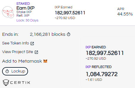 Shamahhnn's tweet photo. One of the "old" holders sends me this image 🤩

Ever since @TeamBrewlabs announced the #IXP pool, he staked his 💼

He is taking advantage of the opportunity very well
Look at the rewards! 🔥

Community, put yours #IXPs to work. 💪

@ImpactXPToken 

👉 https://t.co/LjkbqiU2AQ 👈 https://t.co/6GqmxsFYJ0