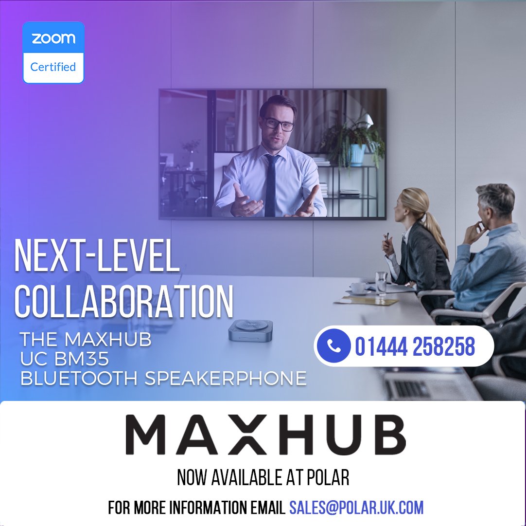 The next-generation BM35 speakerphone from <a href="/MAXHUB_Global/">MAXHUB</a>  unlocks a new level of meeting clarity with crystal clear audio and a powerful pick range—transforming any small to mid-sized space.

View our Maxhub Range here: lnkd.in/eAyPYESB