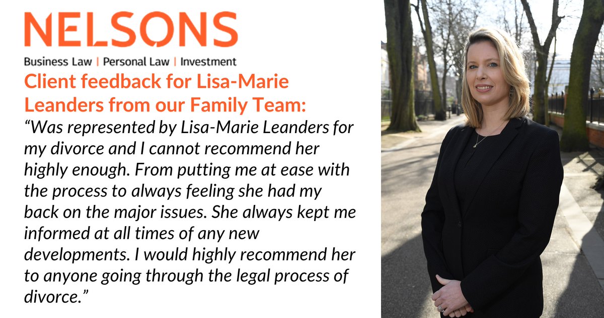 Nelsons_Law's tweet photo. Lisa-Marie Leanders is a Legal Director in our expert #FamilyLaw team in #Leicester. Lisa specialises in #divorce and #financialsettlements which involve complex issues and substantial assets. Have a read of this great feedback Lisa has received: https://t.co/Pk8QnaWrqK