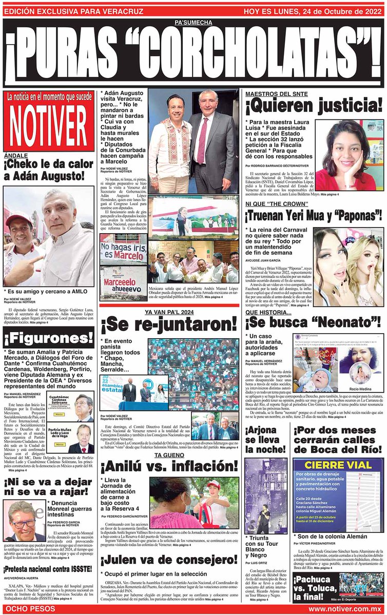 NOTIVER's tweet photo. #ADÁN AUGUSTO #VISITA #VERACRUZ PERO
NO LE #MANDARON A #PINTAR NI #BARDAS
#CUI VA CON #CLAUDIA Y HASTA #MURALES LE #HACEN
#DIPUTADOS DE LA #CONURBADA HACEN #CAMPAÑA A #MARCELO https://t.co/yVCXPZrx7o