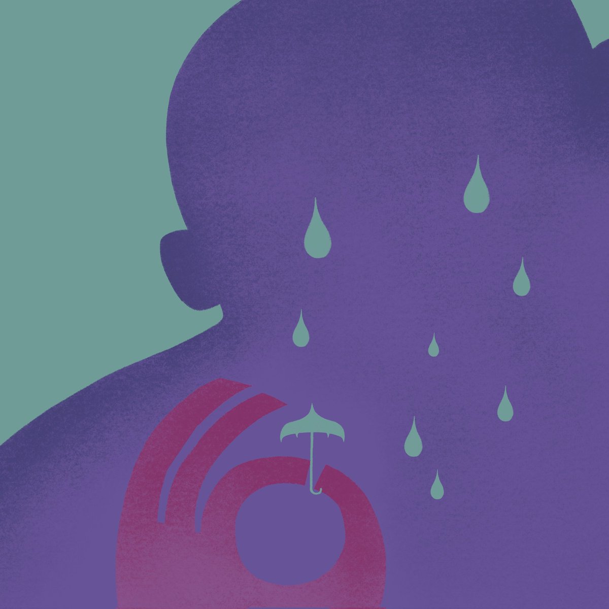 A tiny umbrella for big tears ☂️💧 

#Illustration #illustrationart #graphicdesign #Procreate #lastoriadellorso