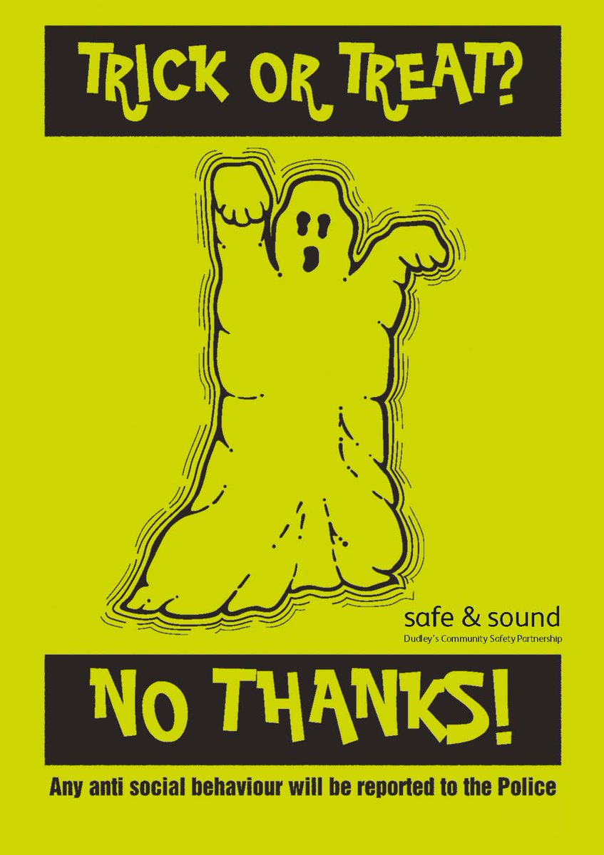 If you know someone who is elderly or vulnerable, download a ‘no trick or treat’ card to help keep them #safeindudley this Halloween🎃dudleysafeandsound.org/darkernights @DudleyPolice
