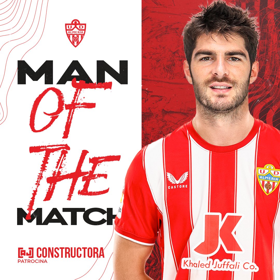 ⭐️ M E L E R O ⭐️ 📲 Your comments decide that @gonzalomelero8 is designated as the 'man of the match' @AJCCoficial of #VillarrealAlmería. ⚽️ Great match with goal included!