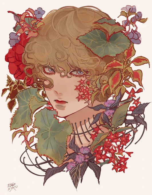 散歩中に見つけた素敵な寄せ植え擬人化した 
