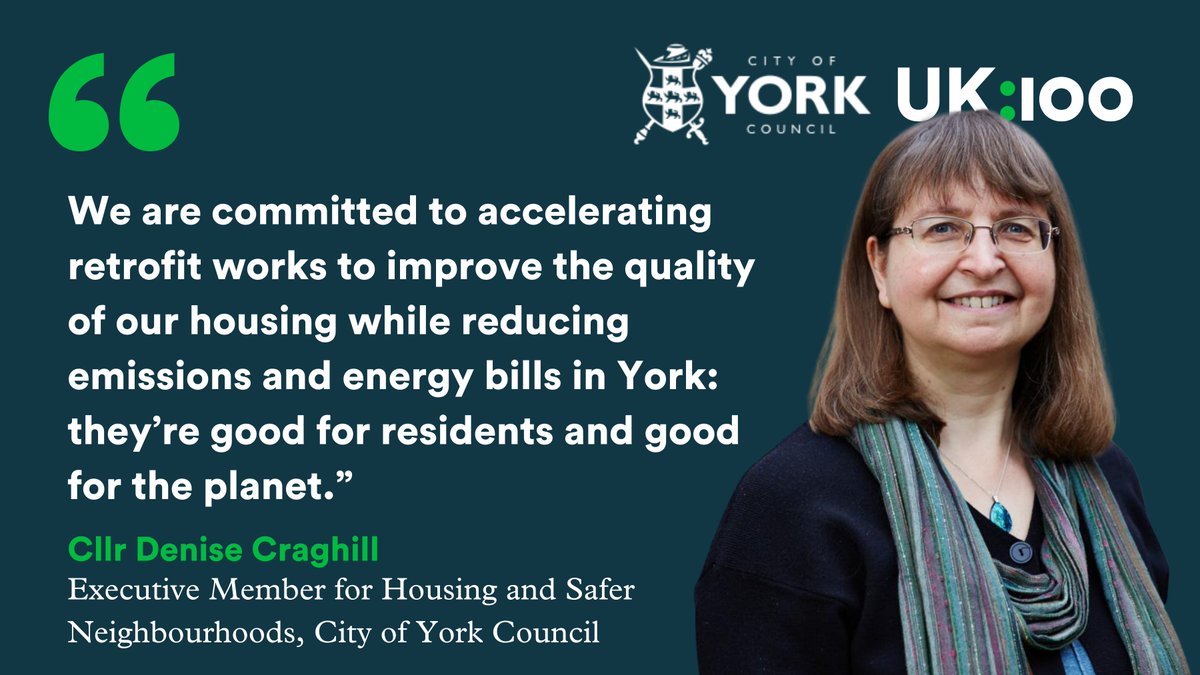 It's great to see UK100 members <a href="/CityofYork/">City of York Council</a> tackling the #EnergyCrisis and #CostOfLivingCrisis by accelerating #EnergyEfficiency measures 👇

The cheapest energy is the energy we don't use.

We need a nationwide, locally-led drive to #EndTheWaitInsulate.

york.gov.uk/news/article/1…