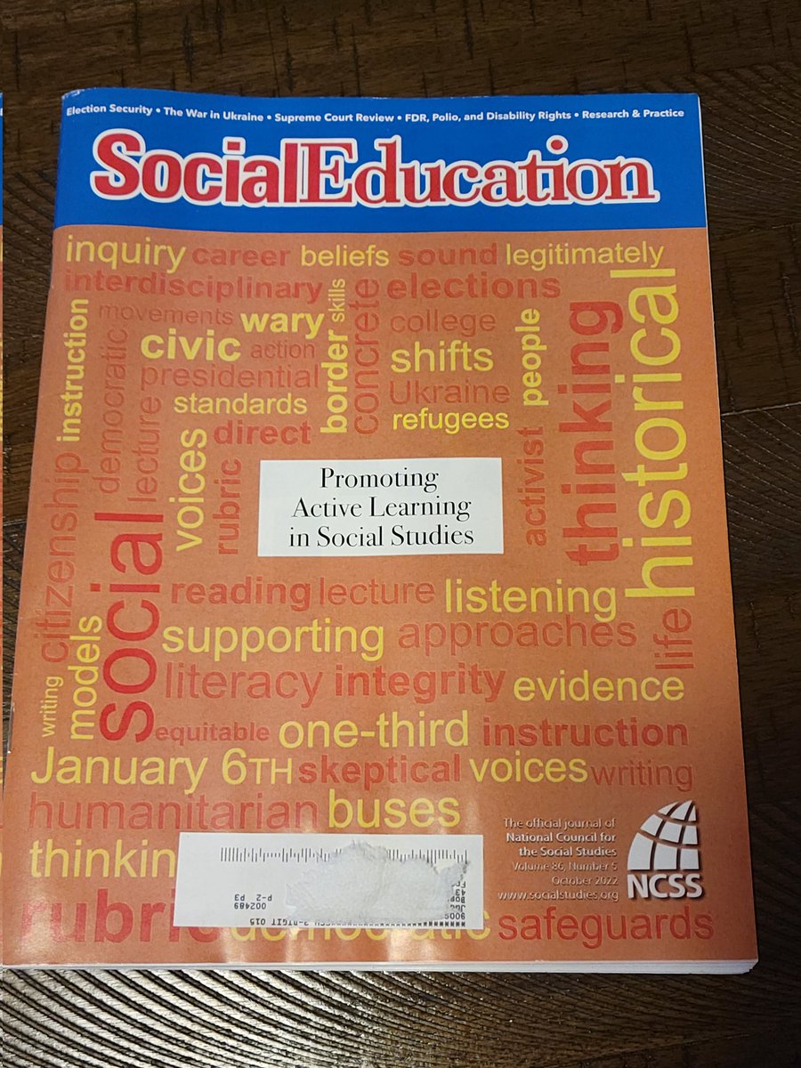 Congratulations my former Framingham High School colleagues, @chriscmartell & @kaylenemstevens for their terrific article in this month's Social Education, a peer-reviewed NCSS publication! Also three cheers for ed profs who've actually taught in a regular public school setting.