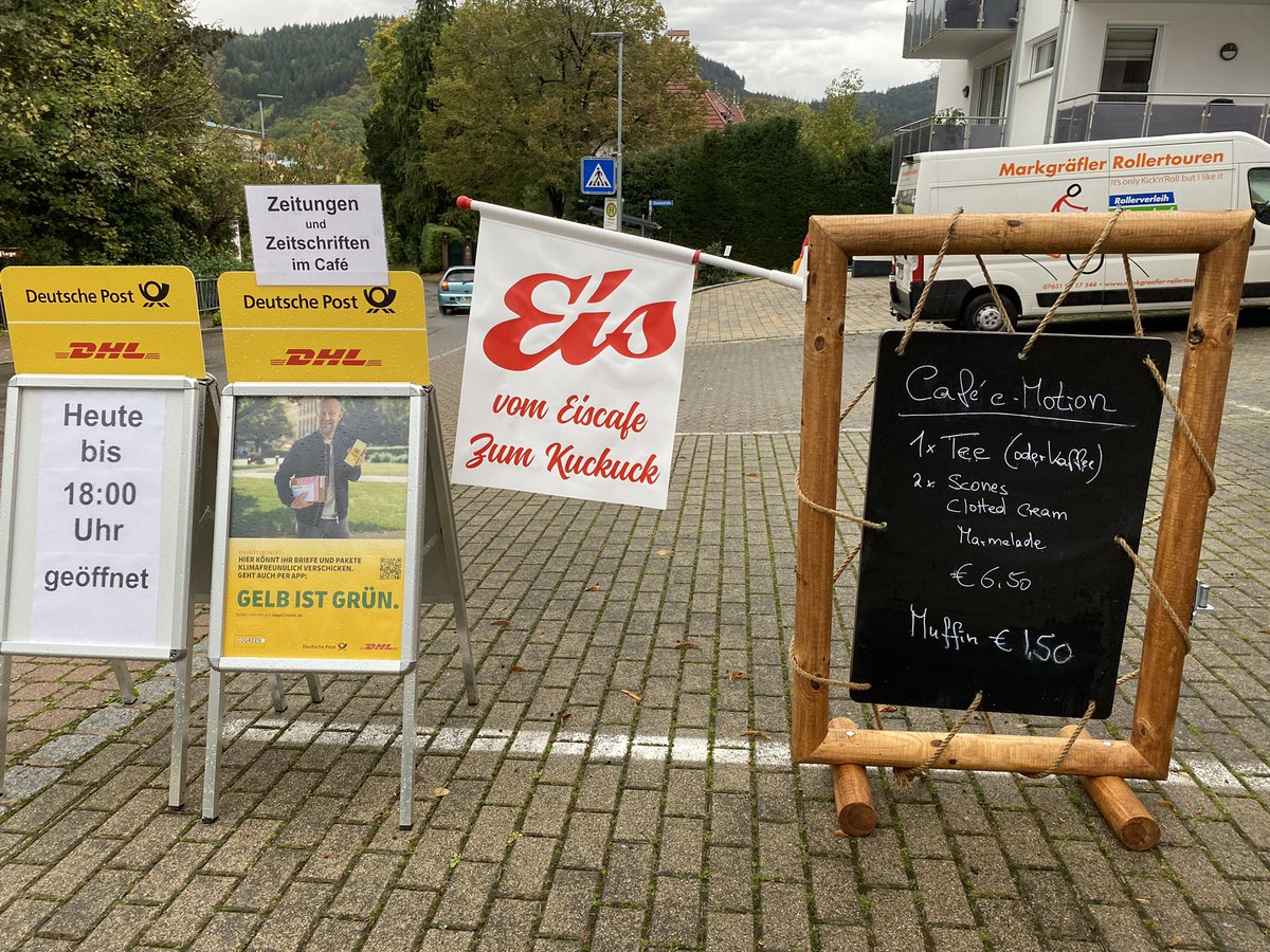 Heute haben wir Kaffee und Tee mit Spezialitäten 

Café e-Motion
Ernst-Eisenlohr-Strasse 16
79410 Badenweiler

#badenweiler #cafeemotion #clottedcream #muffin #kaffee #tee #spezialitaeten #scones