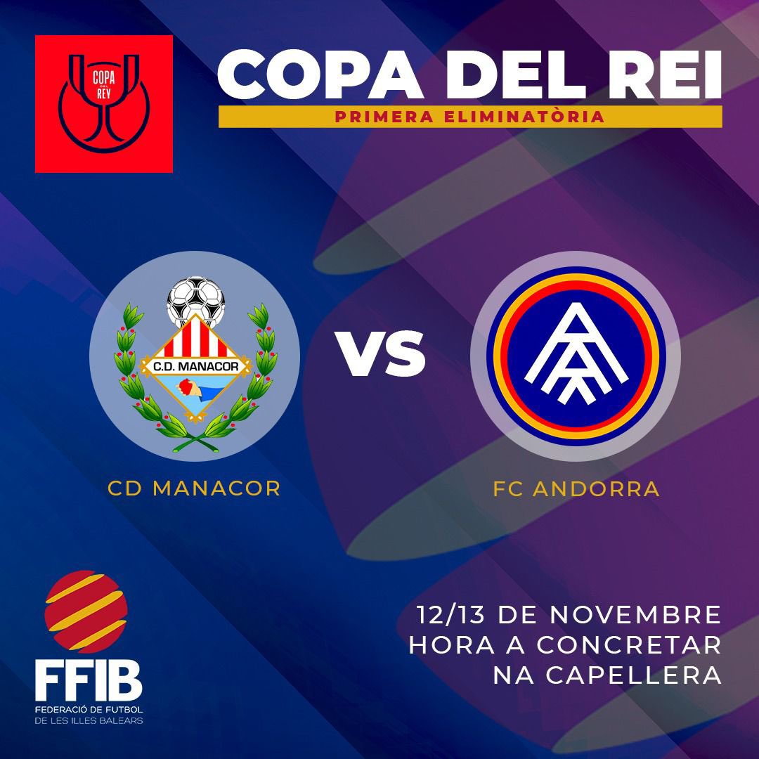 FFIB_oficial's tweet photo. ⚽️ Primera eliminatòria

🏆 @cd_manacor 🆚 @fcandorra 

#LaCopaMola
#CopadeRey https://t.co/qn6GfObCpY