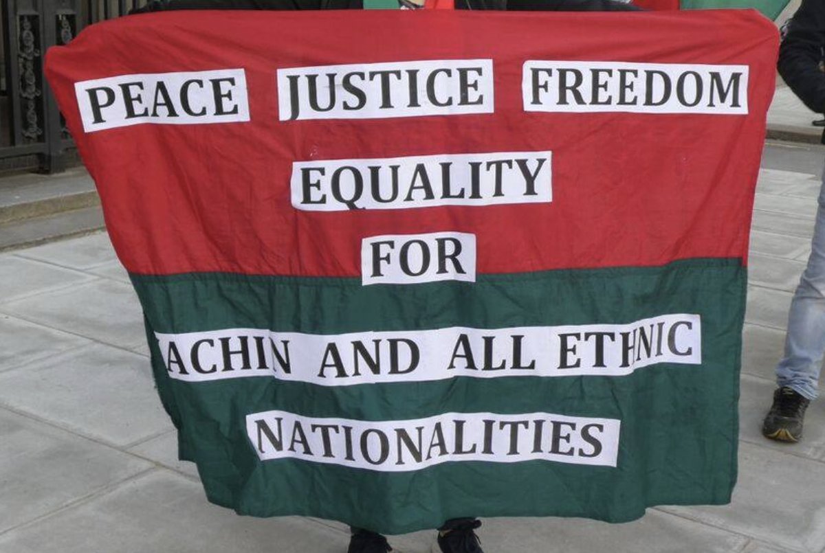 zoyaphan's tweet photo. Around 60 people were killed by the Burmese military airstrikes in Kachin State last night. It is shocking that there isn't a single country which stops the flow of aviation fuel to the Burmese military. UK, USA, EU must sanction aviation fuel going to the Burmese military. https://t.co/o9aBKwNemB