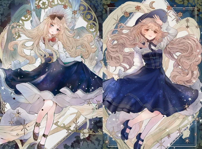 創作っ子の女の子、ライラとティナです季節の魔女や妖精ファッションを着せています。どうぞよろしくお願いいたします#絵描きさんがイチオシの創作っ子を貼ってくれる 