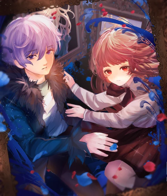 「 絵空事の世界 」ibのギャリー、イヴ、メアリーの世界を描いたファンアートです。#ib  #ibfanart  #ギャリー #ibgame 