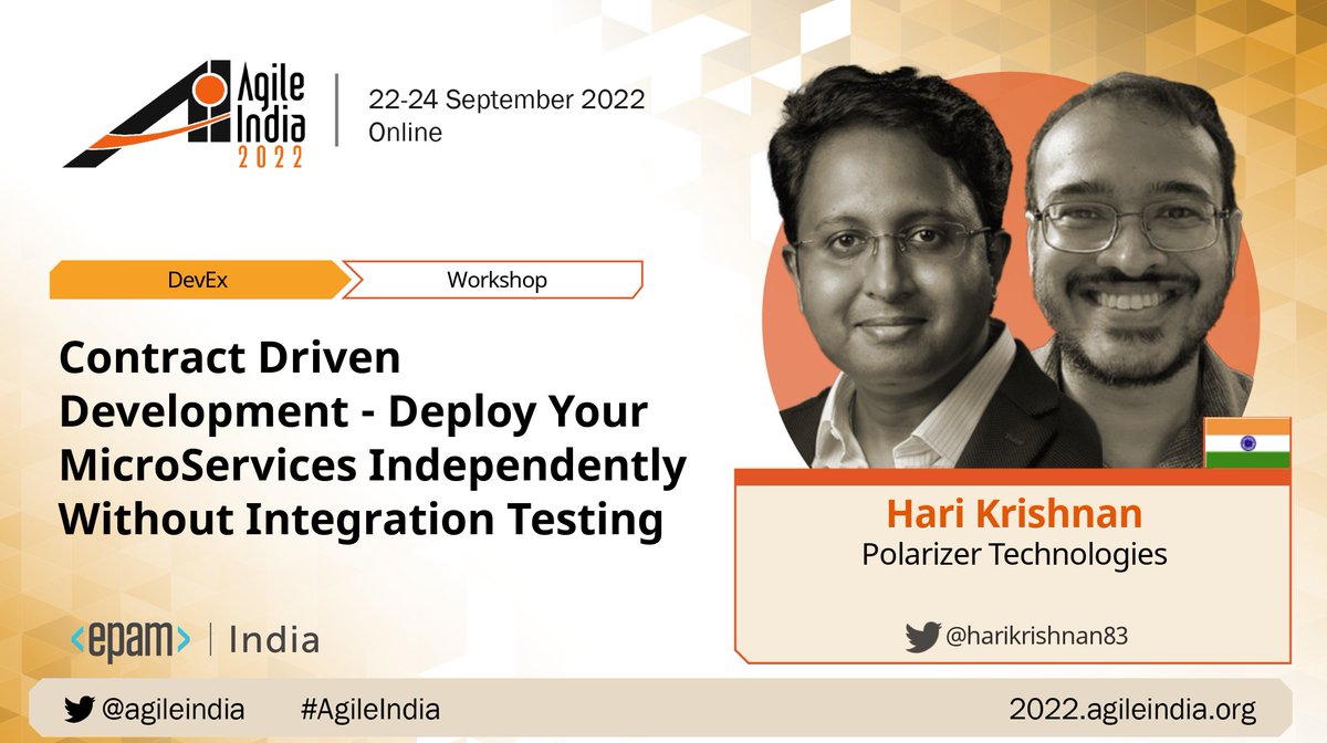 [VIDEO] 'Contract Driven Development - Deploy Your MicroServices Independently Without Integration Testing' by @harikrishnan83 & @finalprefix at #AgileIndia 2022.
youtube.com/watch?v=ZXE0QG…

#ContractDrivenDevelopment #ContractTesting #OpenAPI #ShiftLeft #ServiceVirtualization