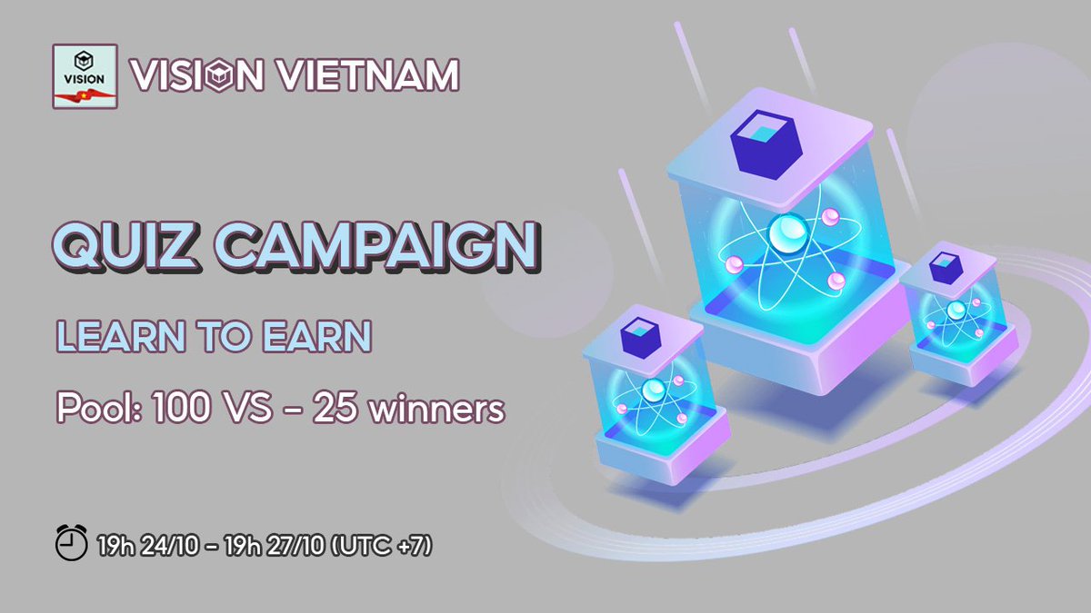VisionChain_VN's tweet photo. Vision Việt Nam: Learn and Earn nhận quà 100 VS

🎁 Tổng giải thưởng: 100 VS chia cho 25 người trả lời đúng nhất.

⏰ Thời gian: 19h 24/10 đến 19h 27/10 (UTC +7)

https://t.co/qH4CHhimGY https://t.co/bNAnls7oOt