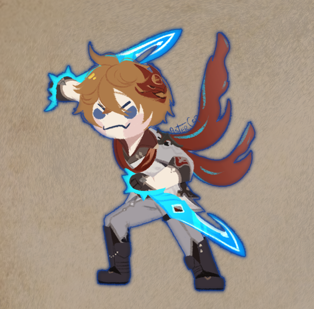 Szczot_Fraser's tweet photo. Childe? Ajax? Tartaglia? Who knows :) #genshin #genshinimpact #fanart #childe #fatui #Tartaglia #Ajax #chibi https://t.co/aR8XQQrONI