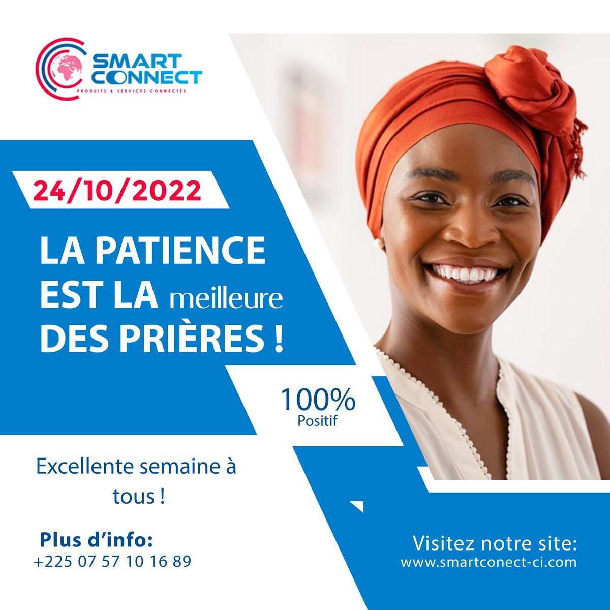 Smart_connect1's tweet photo. Restons positifs 🤞
Excellente semaine famille !
#smartconnectci #internetautrement #telecom https://t.co/Di4muE5t0f