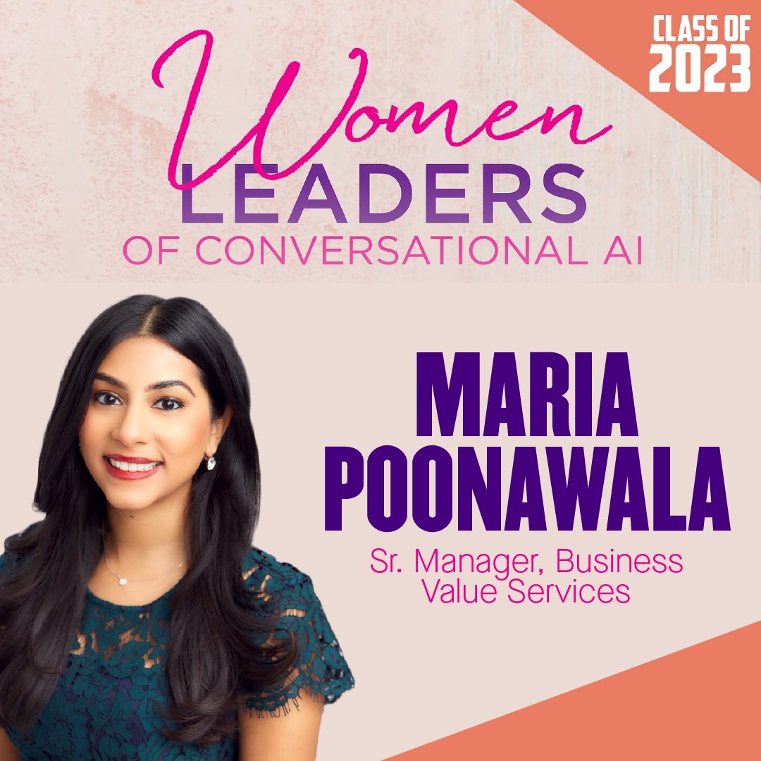 CONGRATULATIONS to our very own Maria Poonawala for her recognition on the Women Leaders of Conversational AI 2023 list! We're so proud to have you working magic on our team Maria 💜
