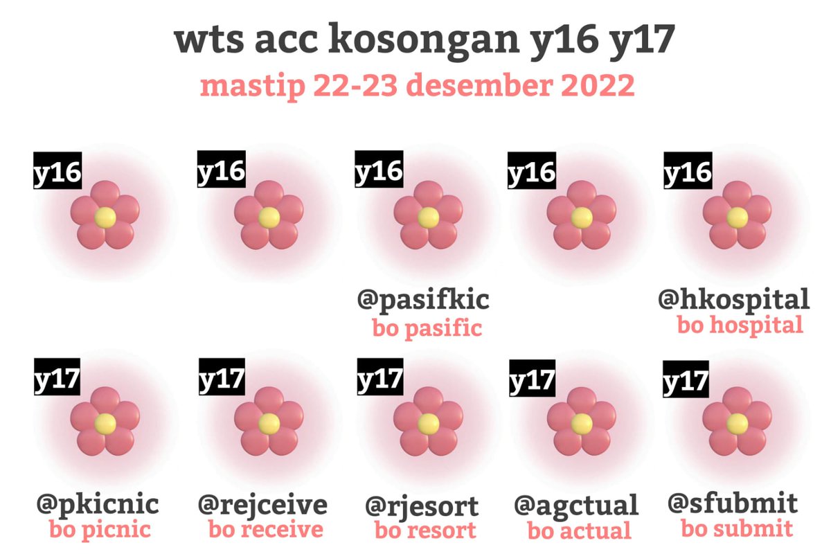 WTS ACC INACT KOSONGAN Y16 Y17

💸 8k / each

• verif all (mastip 22 &amp; 23 desember 2022)
• go green (-sbb dimainin ijo)
• masuk mt &amp; ht (boleh test)
• dapat data akun lengkap
• dapat kontak wa verif unlock
order ke x.com/gaiaxcyy