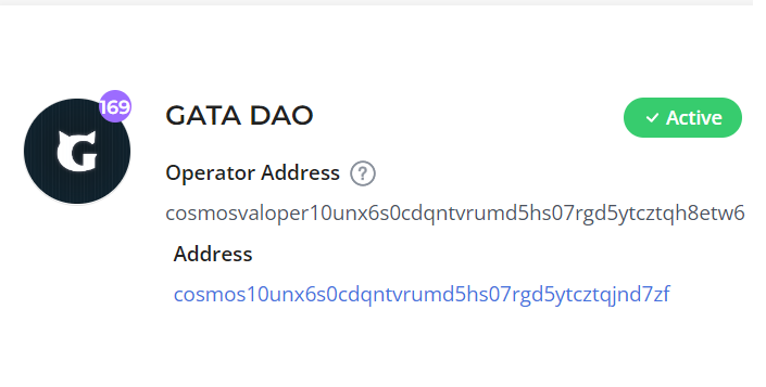 GataDaoZone's tweet photo. Exciting news $GATA fam! 

12572006 is our first block on the $Cosmos Hub. Start delegating your $ATOM to your own validator. https://t.co/bZOktTGsF0