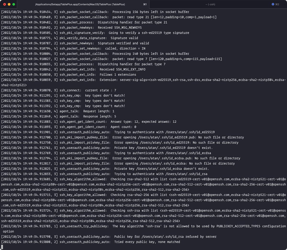 atan's tweet photo. @TablePlus Can not connect all my servers over SSH after upgrade a new version 5.0.7 (467) from setapp https://t.co/M2JZ7eQzOm