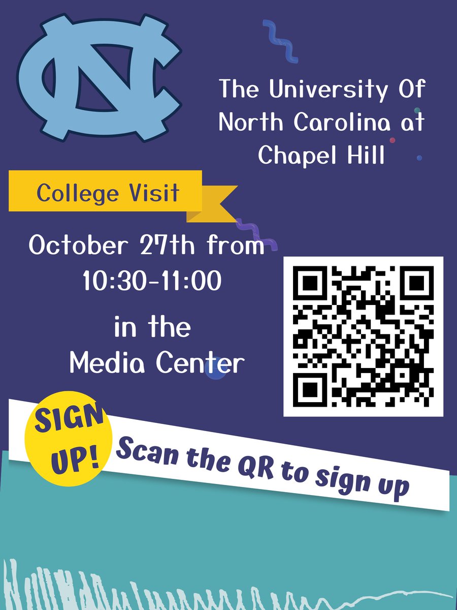UNC-Chapel Hill college visit this week on 10/27. ALL STUDENTS ARE WELCOME! Sign up using the QR code (see below or visit our website): wcpss.net/domain/13891
<a href="/apexfriendship/">2015</a> <a href="/AFHSannounce/">AFHS_Announcements</a> <a href="/AFHSclassof2023/">AFHS Class of 2023</a> <a href="/afhsptsa/">Apex Friendship High School PTSA</a>