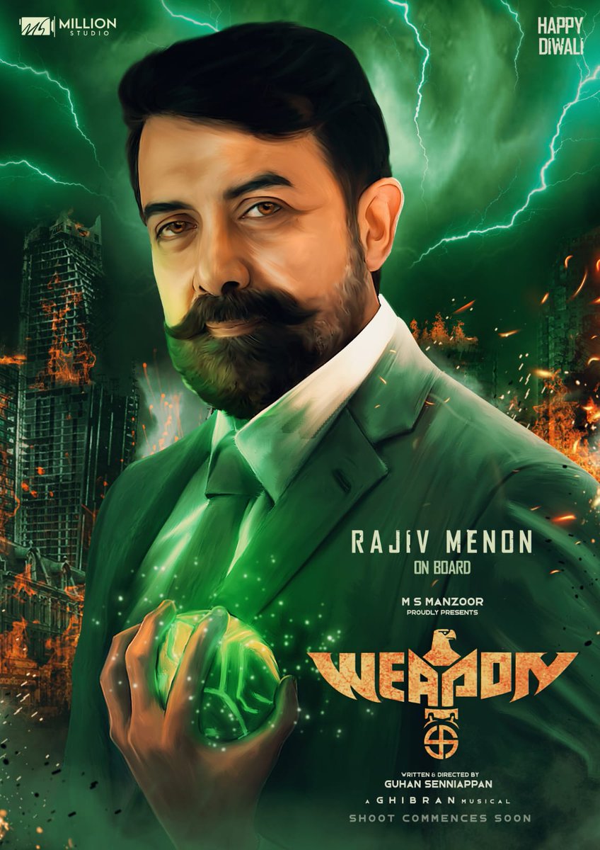 Master Creator @DirRajivMenon on board for #WeaponMovie #வெப்பன் #Sathyaraj @iamvasanthravi @GuhanSenniappan @ManzoorMS @MillionStudioss @GhibranOfficial @editorNash #SubendarArt #Leka_Penacea @StuntSudesh @Rizwan801 @dineshashok_13 @donechannel1 #KollywoodCinima