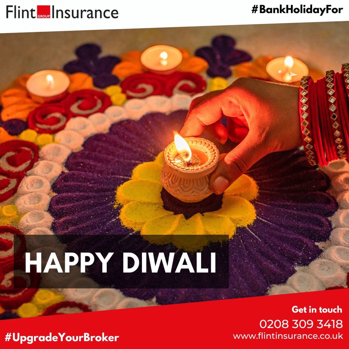 Today is the celebration of Diwali - also known as the Festival of Lights. It is one of the most important festivals within Hinduism.

To all who celebrate it, Happy Diwali from everyone at Flint Insurance!

#Diwali #FlintInsurance #UpgradeYourBroker