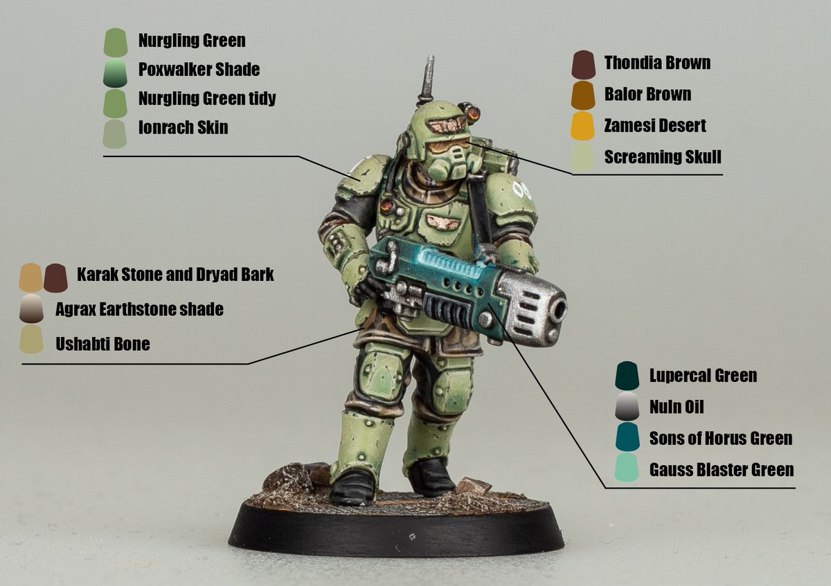 Jollivettangui's tweet photo. So many people asked me about my colour recipe for the Kasrkin, so I've choose to make it easier for everyone!
#warhammercommunity #citadelminiatures #paintingwarhammer #warhammer #warhammer40k #cadia #cadian #kasrkin #astramilitarum #paintguide https://t.co/Igkz99NVtJ