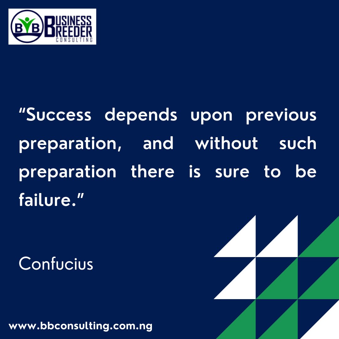 BusinessBreeder's tweet photo. Success does not come overnight, it takes adequate preparation toward the set goals.

Are you prepared for success?

#mondaymotivation #Consulting #salesgrowth #marketgrowth #businessstrategy https://t.co/uVLawGITvp