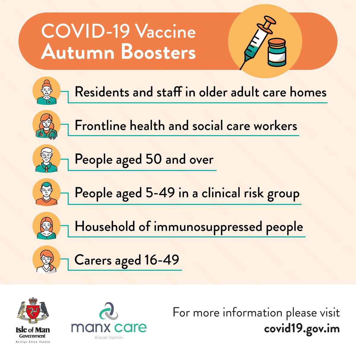 COVID-19 and flu spread more quickly in winter and can cause serious illness. Boost your immunity now. If you’re aged 50 or over, in an at risk group or pregnant, you're eligible for a free flu and COVID-19 Booster vaccine this winter. Book now ▶️ services.gov.im/vaccines-and-b…