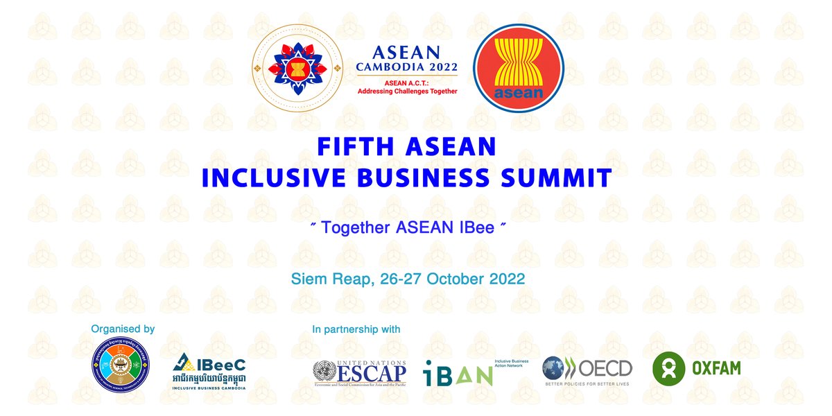 Two more days until the Fifth ASEAN Inclusive Business Summit: “Together ASEAN IBee” Save your spot and register at cutt.ly/1CbStD7 . This event is organised by #MISTI 🇰🇭 in collaboration with #ASEAN. #5AIBSummit 🔎 aseanibsummit.com