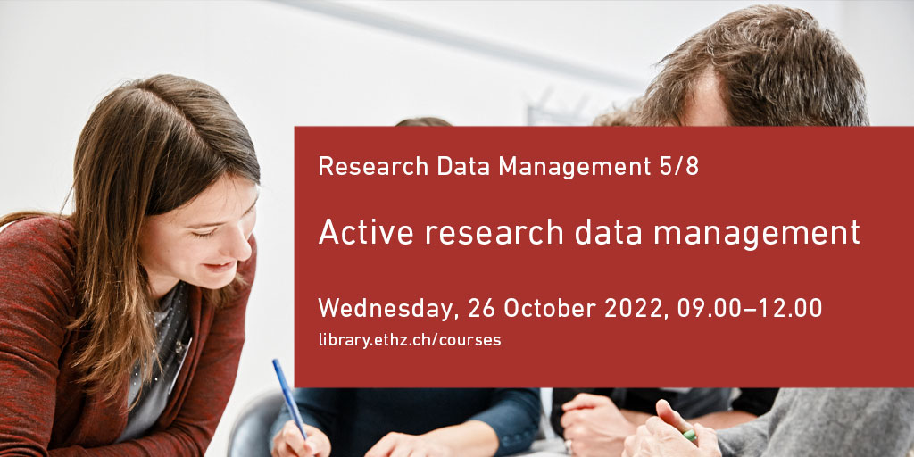 ETHBibliothek's tweet photo. Join our upcoming #RDM workshop and learn about best practices for the daily management of #ResearchData during the lifetime of a research project, incl. #ElectronicLabNotebooks, safe #DataStorage and management of data files and #MetaData.
👉 https://t.co/fIc4K7HquW
@ETH_en https://t.co/i0WhtysxIW