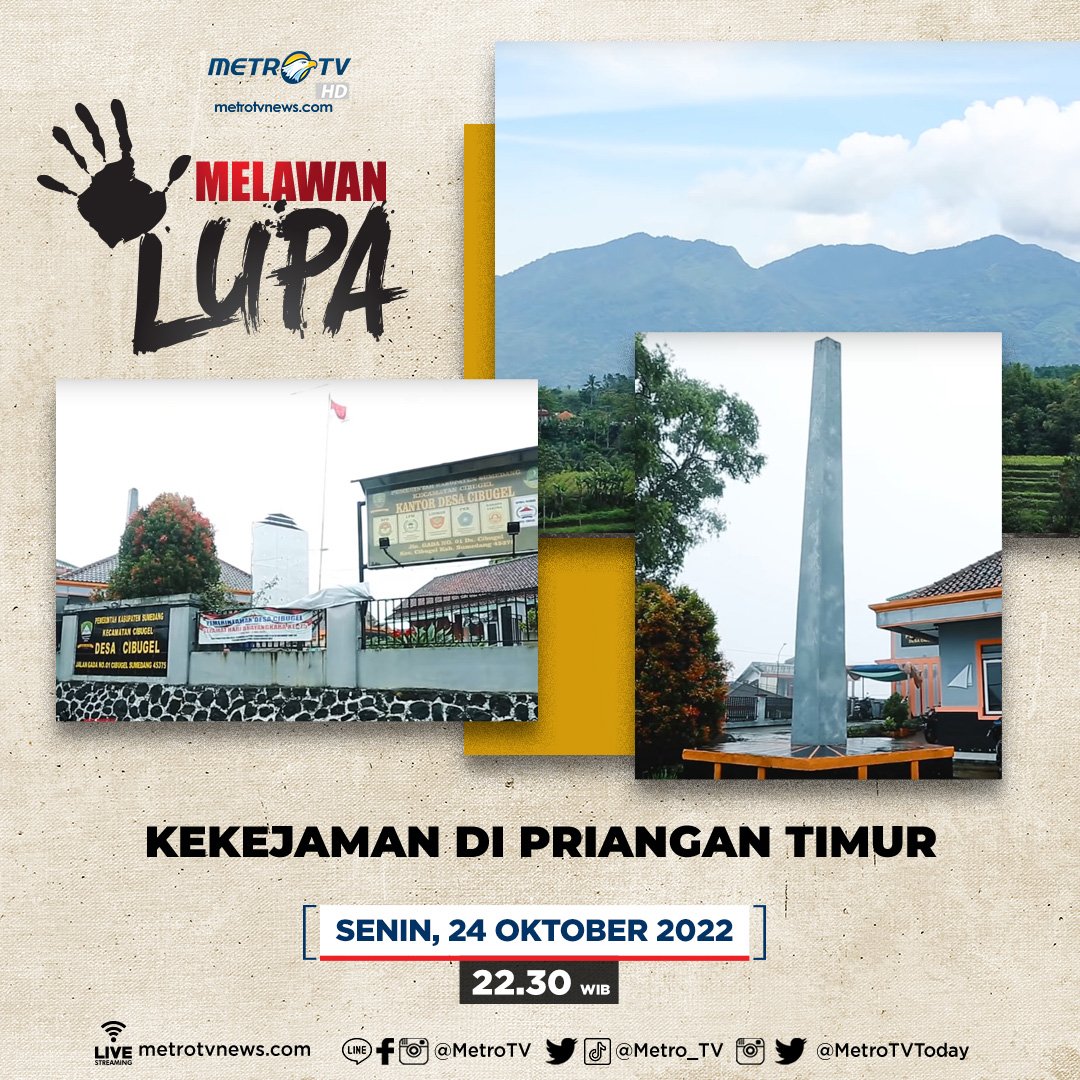 Metro_TV's tweet photo. Pemberontakan kelompok Darul Islam/Tentara Islam Indonesia (DI/TII) di Jawa Barat telah menciptakan tragedi kemanusiaan yang mengenaskan.
Saksikan kisah lengkapnya di #MelawanLupaMETROTV, "Kekejaman di Priangan Timur" hari Senin (24/10) pukul 22.30 WIB.
#PrianganTimur https://t.co/nl3Q6RD2DI