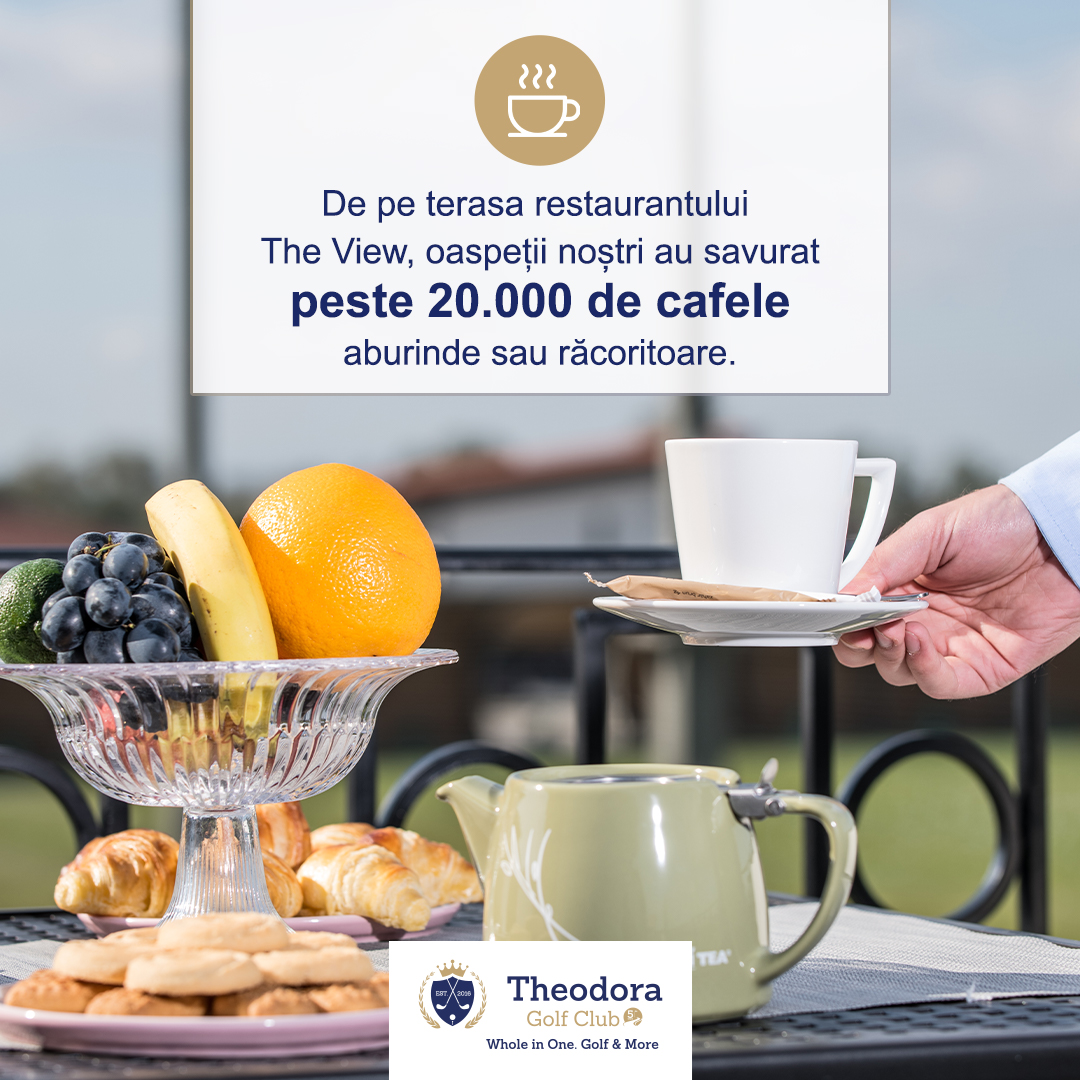 TheodoraGolf's tweet photo. În cei #5ani de #TheodoraGolfClub pe terasa restaurantului #TheView au fost savurate peste 20 000 de cafele aburinde sau răcoritoare. De ele s-au bucurat familii frumoase, prieteni vechi și noi, colegi de muncă sau parteneri de business, în timp ce au admirat peisajul sublim.🏞 https://t.co/B3Rjoyf0cb