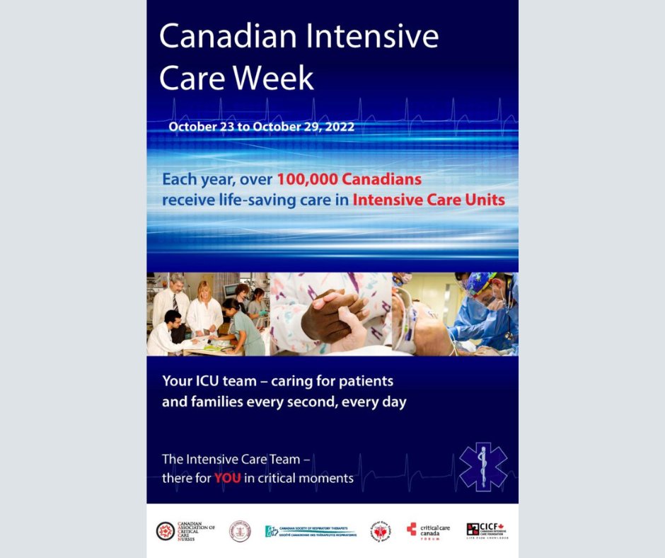 October 23-29 is Canadian Intensive Care Week. As a vital part of your ICU team, Ontario's #anesthesiologists are there for YOU in critical moments - caring for patients and families every second, every day. #CICU2022 #anesthesia #ONHealth @OntariosDoctors @CASUpdate @CSRT_tweets