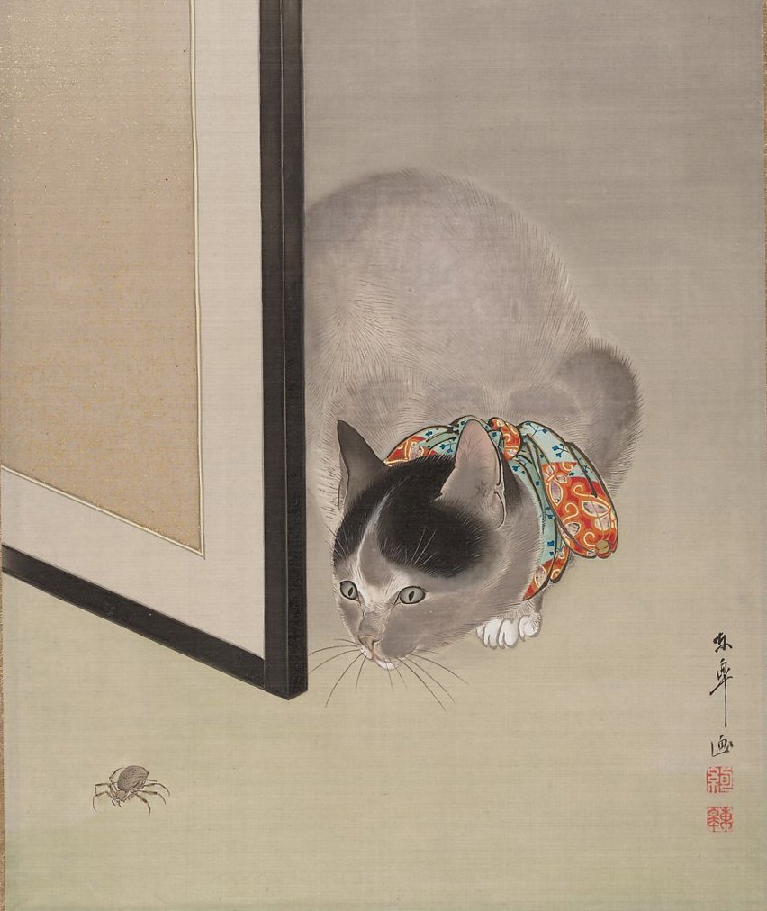 Cat Watching a Spider. Ca. 1888–92. Most of you have probably seen this one because it's very popular on posters and cards, but I still love it! metmuseum.org/art/collection…