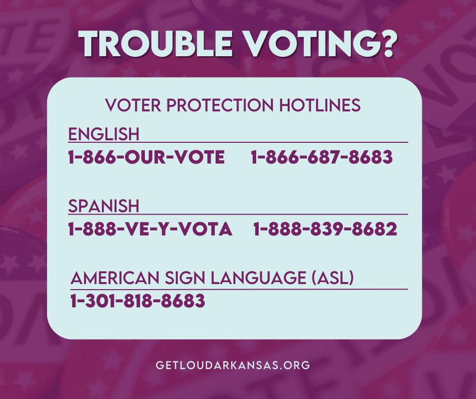 GetLoudArkansas's tweet photo. Hey fam, it's finally here! Early voting starts today. Make sure to grab your ID when you head to the polls and screenshot this post  just in case you need to contact the voter protection hotline.  It's time to get loud, y'all!
#vote #beavoter #ARvotes #arkansas #arpx https://t.co/oAPTp24Lk4