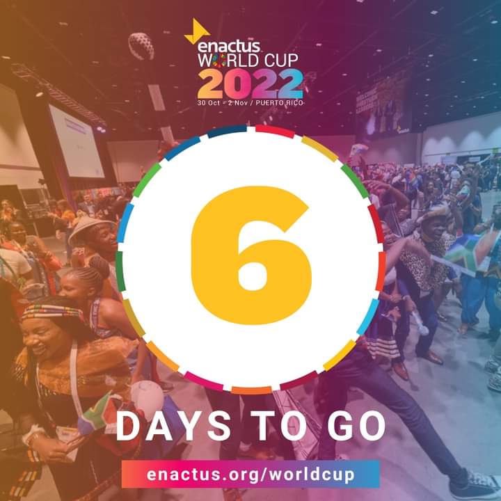 NKrispen's tweet photo. Just 6 Days until we meet the Enactus teams who are changing the world at #EnactusWorldCup 2022! 🌏 

Be sure to join us at #EWC virtually or in-person 👉 https://t.co/V4FxiKlhjW 

#WeAllWin #PassionOnPurpose https://t.co/RNDvrpJ6ea