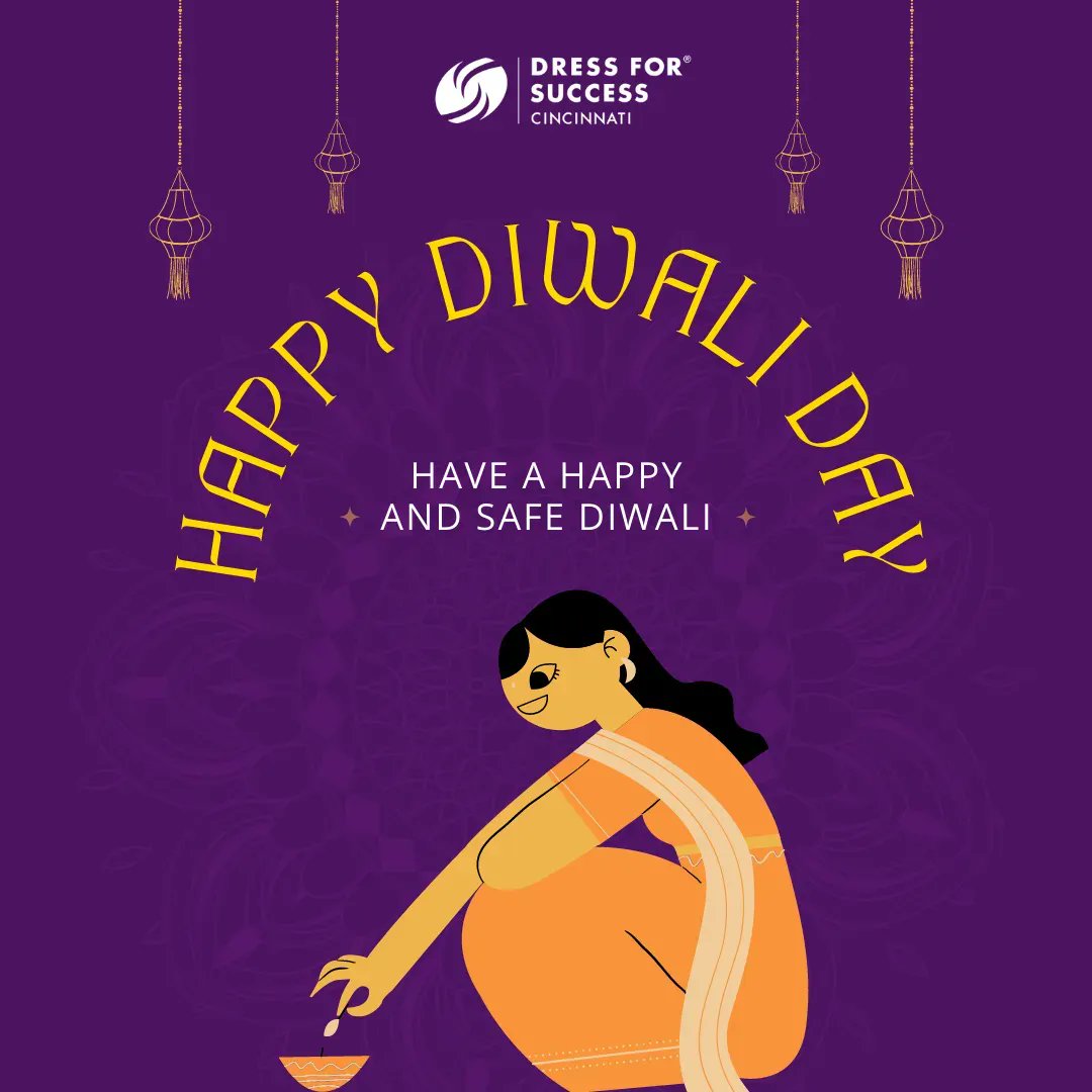 DFSCincy's tweet photo. Happy Diwali from Dress for Success Cincinnati! Diwali is a significant occasion that commemorates the triumph of light over darkness, wisdom over ignorance, and good over evil. Learn more about this holiday by visiting https://t.co/KthIwg9H5h 

#DFSC #DfSCincy #Diwali https://t.co/bavEg3jTK1