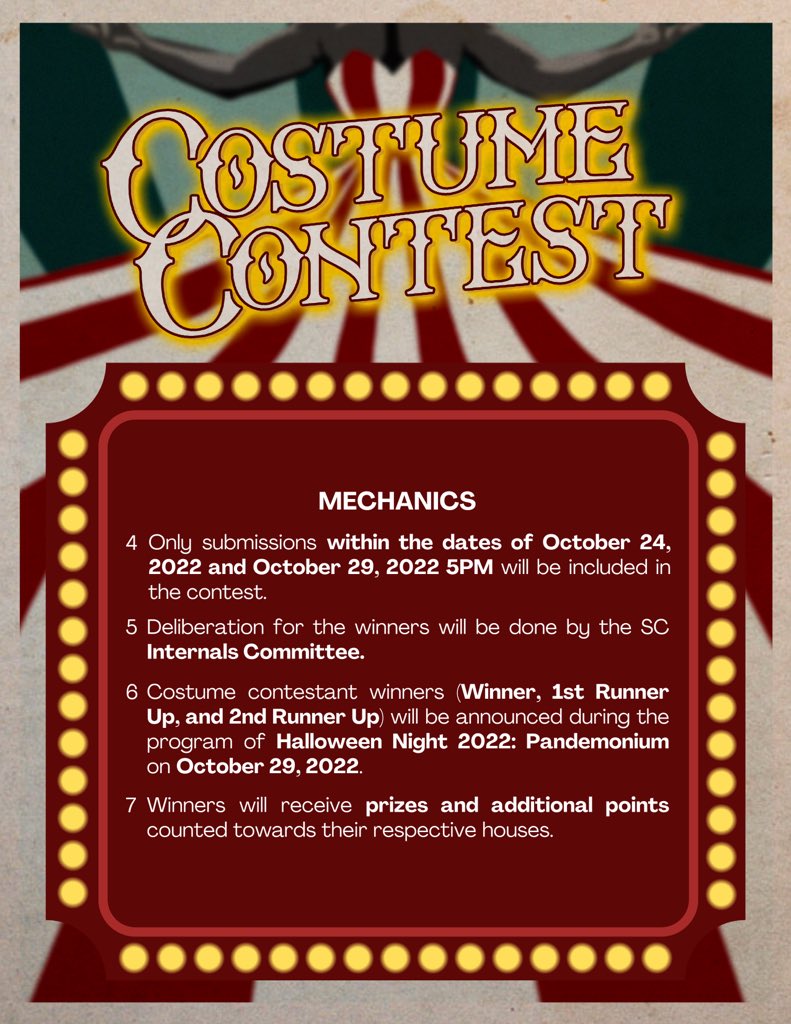 StLukesMSC's tweet photo. We are lifting the curtains and we are starting the freak show! 

Show us your most horrifying and most grotesque costumes. Three winners will receive prizes and house points. 

🪧: Franc Stephen Gloton and John Paolo Janiola https://t.co/sVz1Ai5ftl