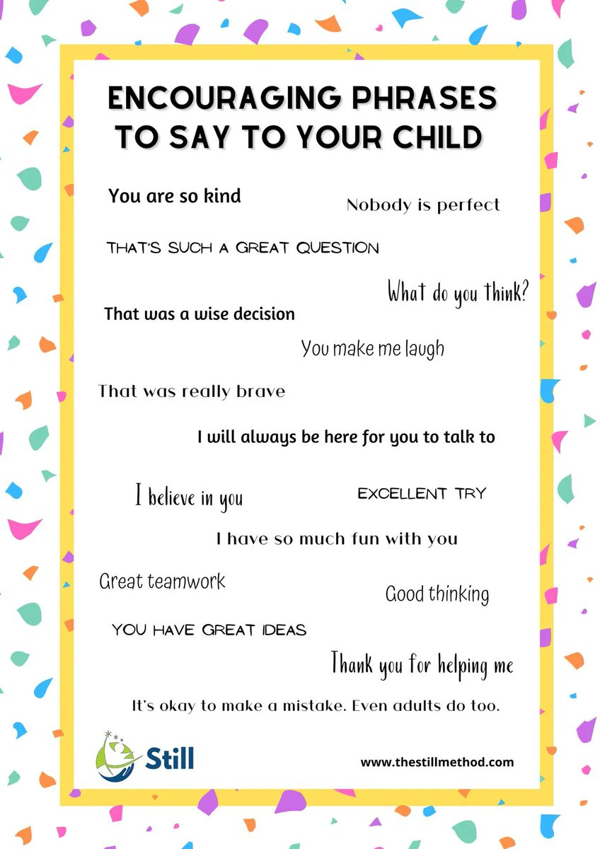 thestillmethod's tweet photo. Encouraging phrases to say to your child ๐
#thestillmethod #anxiety https://t.co/hEZlXvbtFy