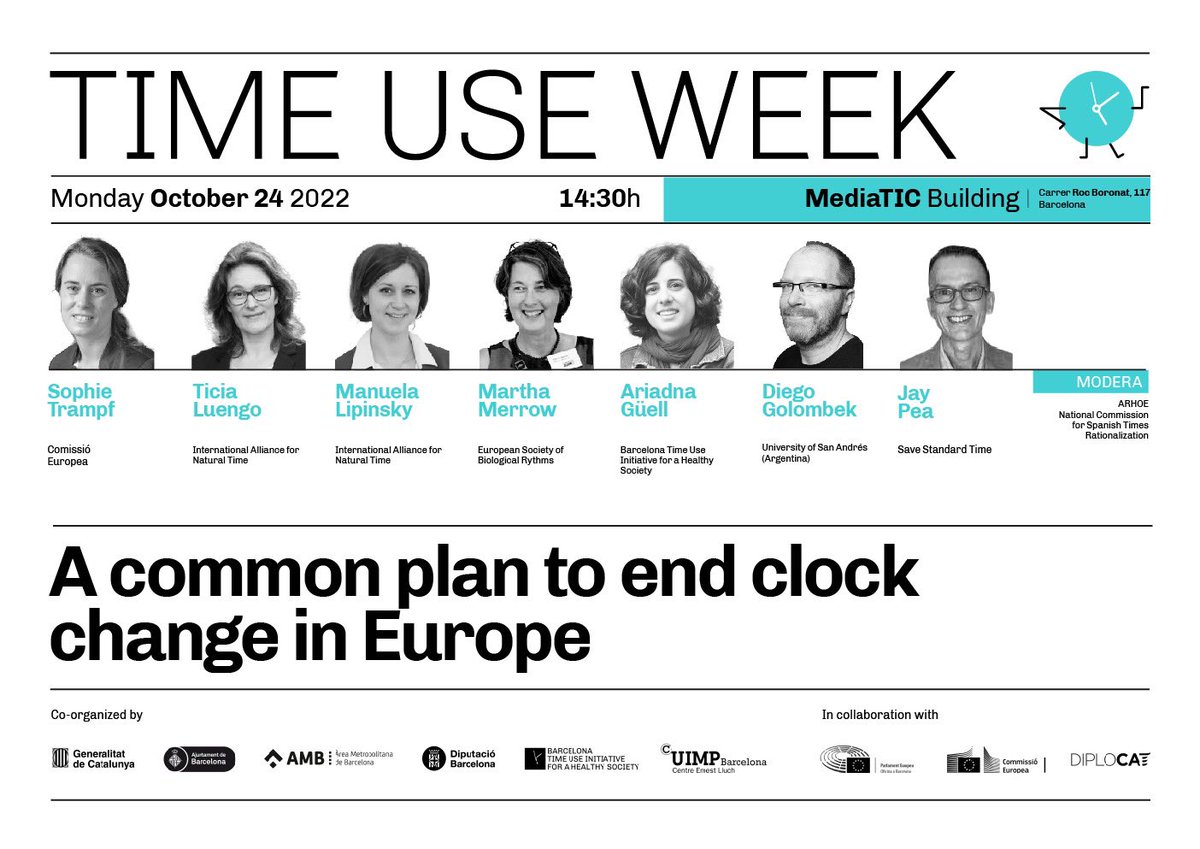 TimeUseInit's tweet photo. ▶️Only 15 min to go for our next #TimeUseWeek debate on a common plan to end clock change in Europe: https://t.co/JTU6sF8tY5 #PermanentStandardTime #EndDaylightSaving https://t.co/fgnp6ap9ka