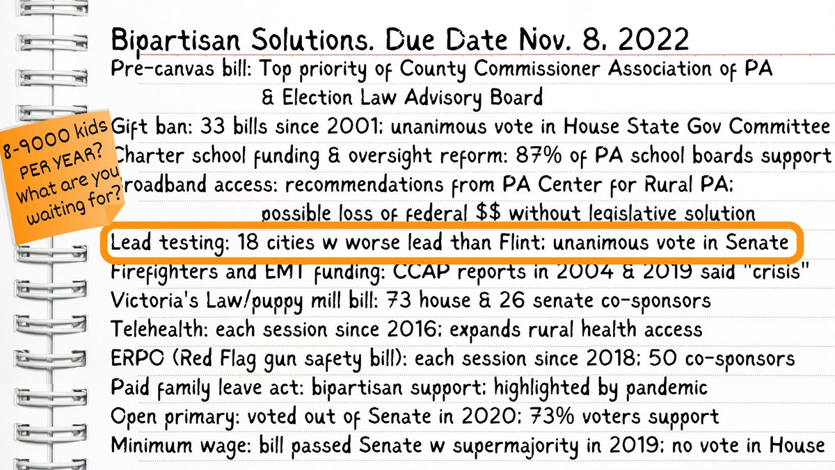 FIxHarrisburg's tweet photo. SB 522, a bill to require lead level screenings of PA children before the age of 2, is waiting for a vote in PA House.
It's #LeadPreventionWeek. This has been a known problem in PA for years, but past bills have been blocked in committee. PA children & families are waiting. 🧵1 https://t.co/hjTBsb9BYC