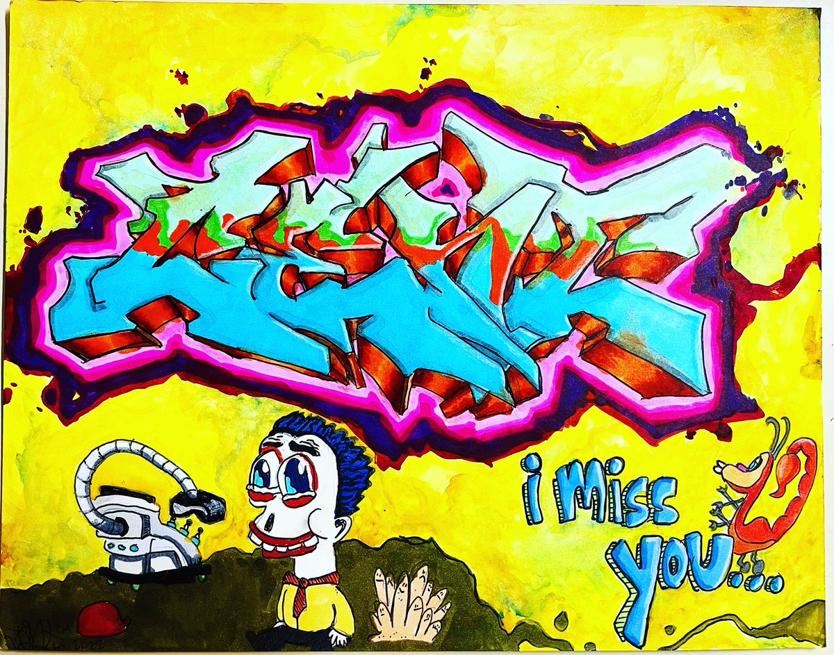 Cent_PFE's tweet photo. I Miss You :
11x14 high end paper board
Ink &amp; Watercolor:

#cent #centpfe #centcm #graff #graffiti #graffitiart #graffitibombing #streetart #streetartist #killerc #njgraff #njgraffiti #hiphop #art #artist #arte #artistsoninstagram #artoftheday #pfecrew #bjork @bjork https://t.co/wTANYzBRHf