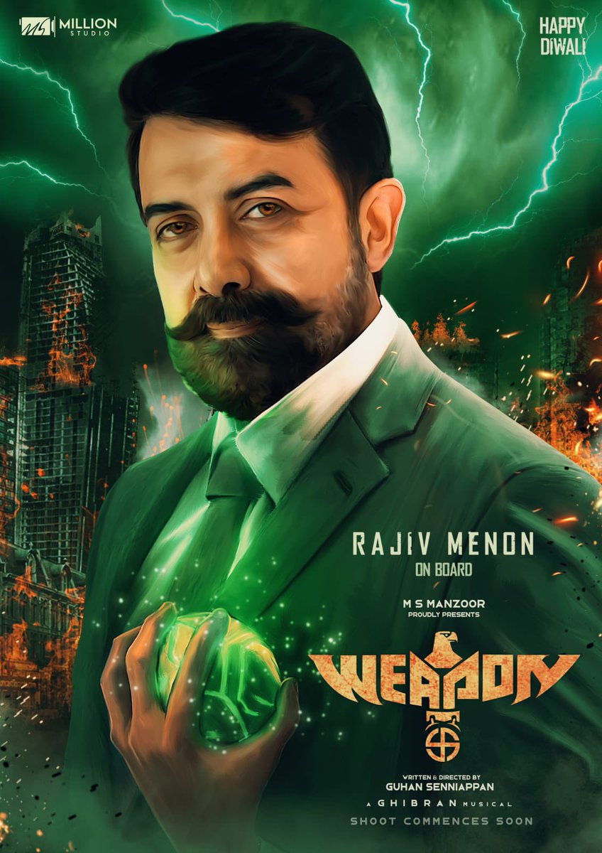 #WeaponMovie Rajiv Menon On Board Direction : Guhan Senniappan (Sawaari, Vella Raja) Starring : Sathyaraj, Vasanth Ravi Music : Ghibran